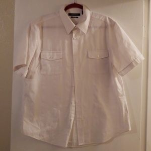 Men's slim fit white button up shirt